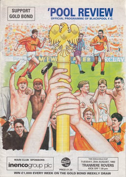 Blackpool v Tranmere Rovers Match Programme 1992-08-25